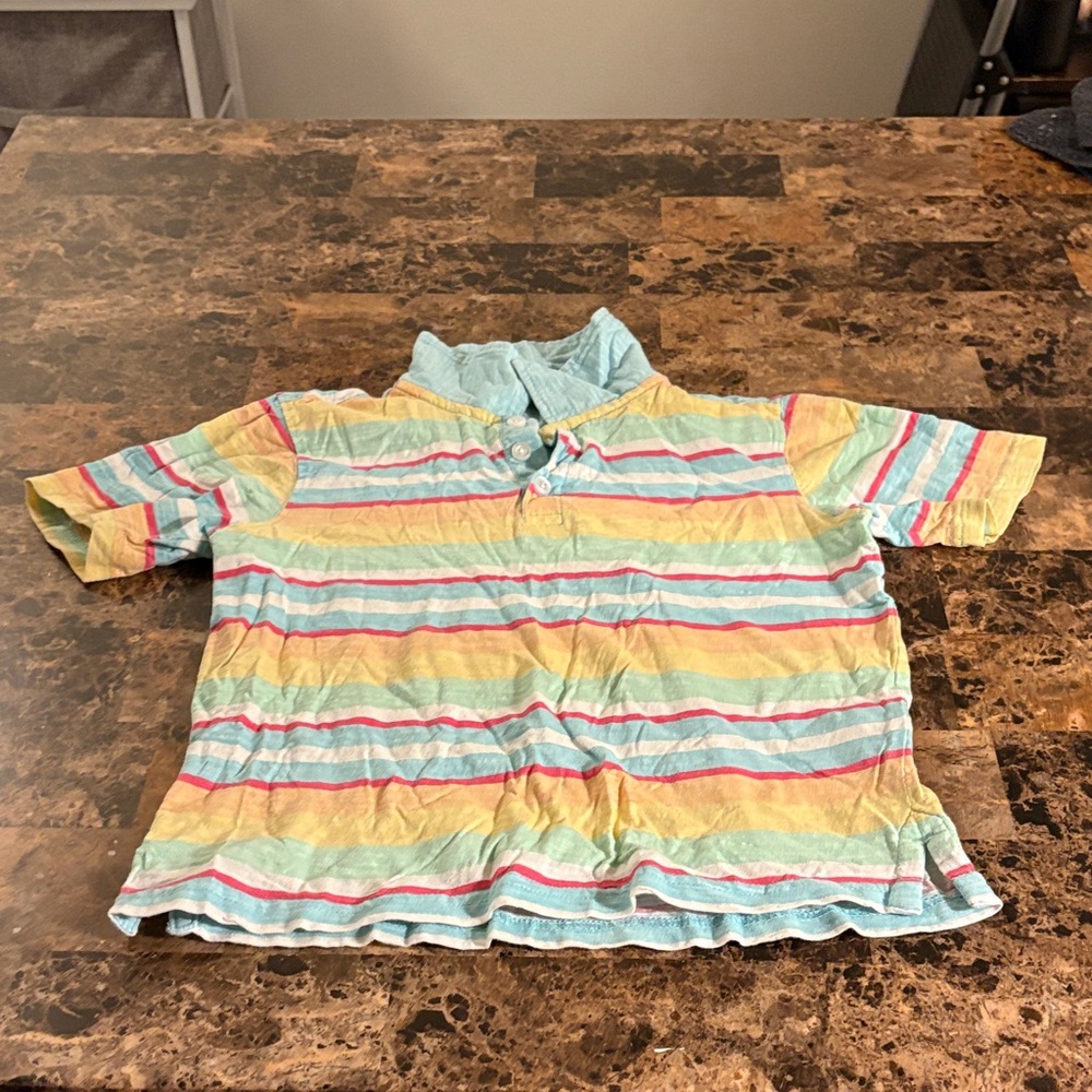 Wonder Nation Multicolor Striped Polo Shirt
